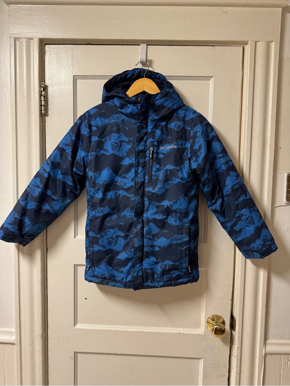 Columbia Navy and Bright Blue Kids' Hooded Puffer Jacket